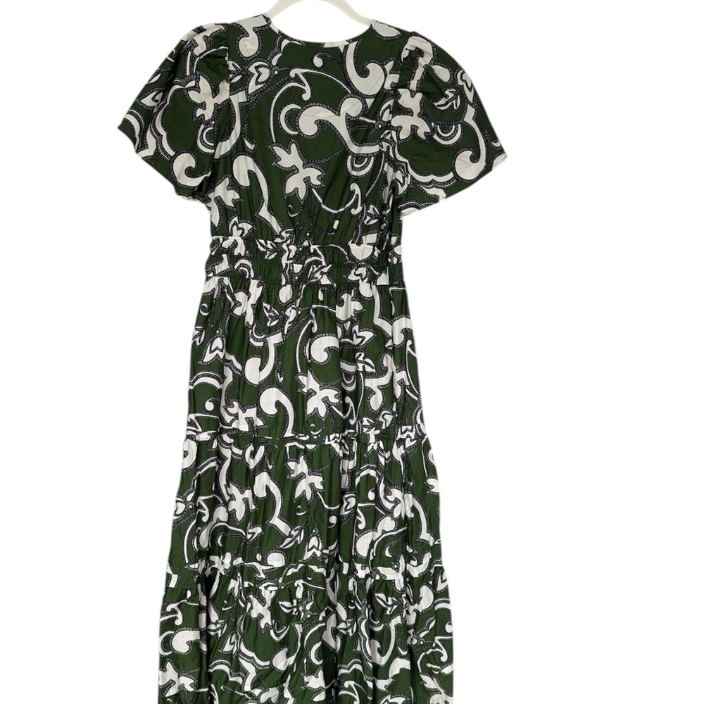 NWT Anthropologie Green/White Somerset Summer dress Size Medium - Picture 7 of 7